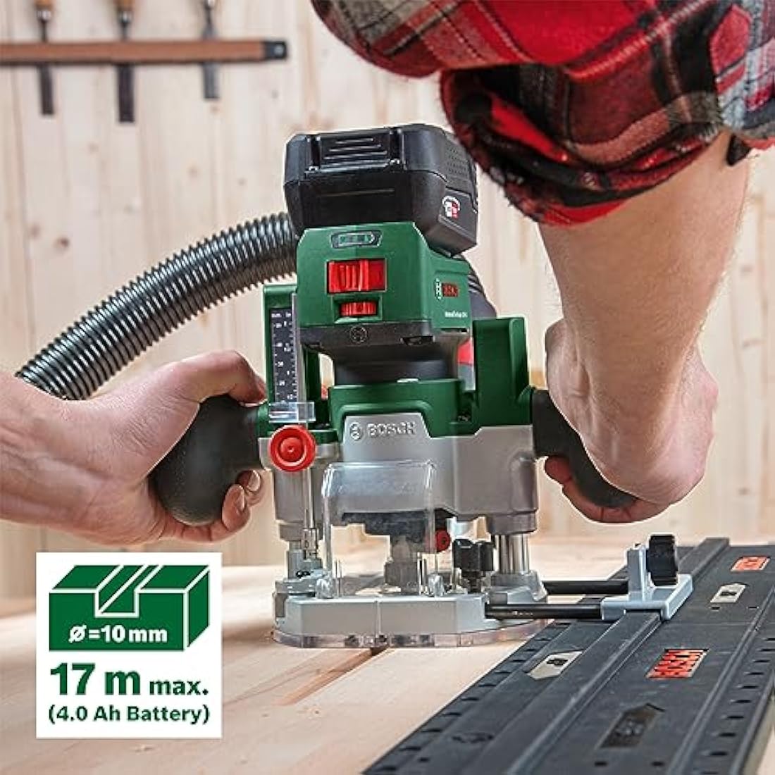 Bosch Router Plunge Base Compatible with AdvancedTrimRouter 18V-8 (for Milling Slots and Pockets)
