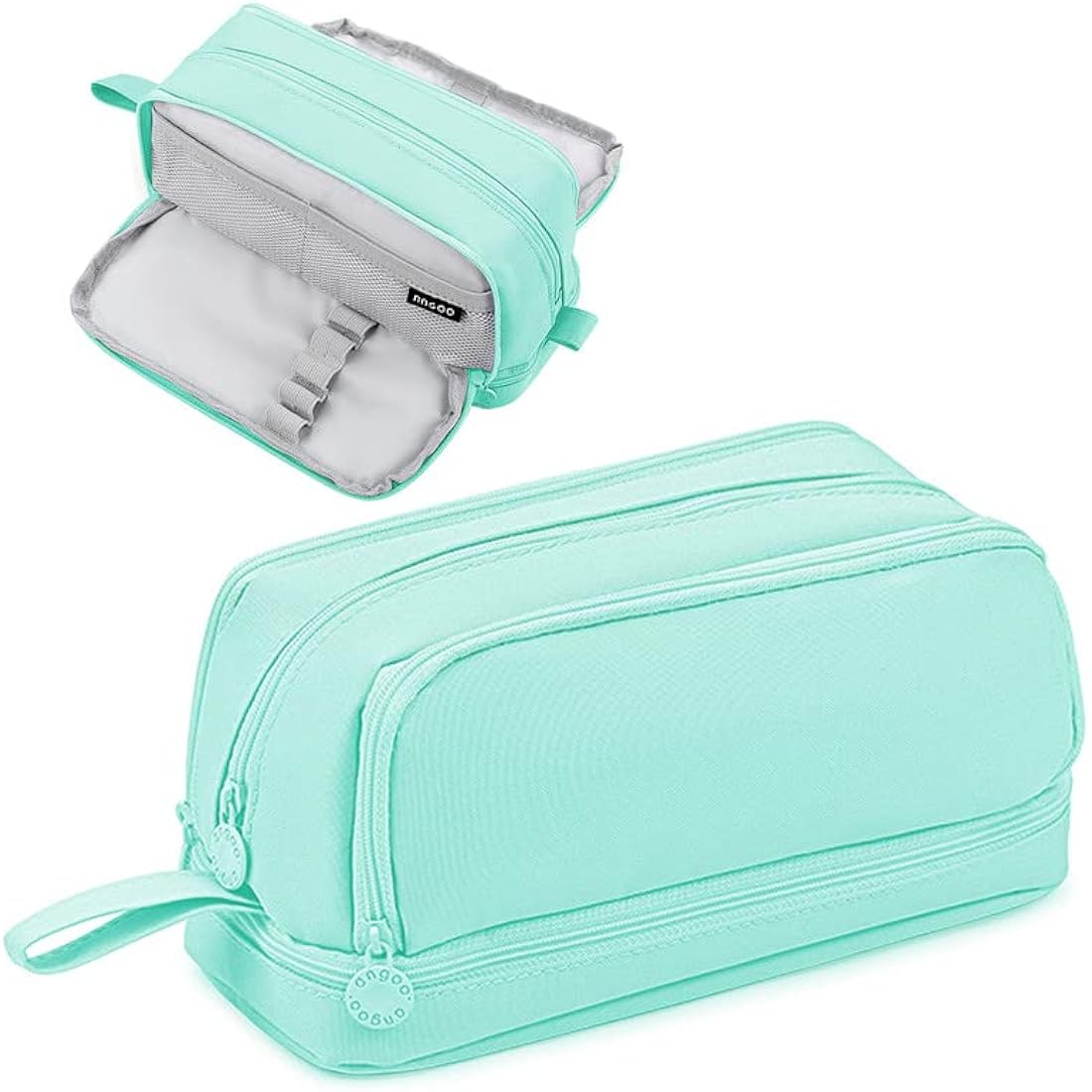 Tesmien Pencil Case, Large Pencil Case with 4 Compartments Stationery Organizer for Boys and Girls, Aesthetic Pencil Bag Suitable for Kids Teenagers Students Women Men, Green