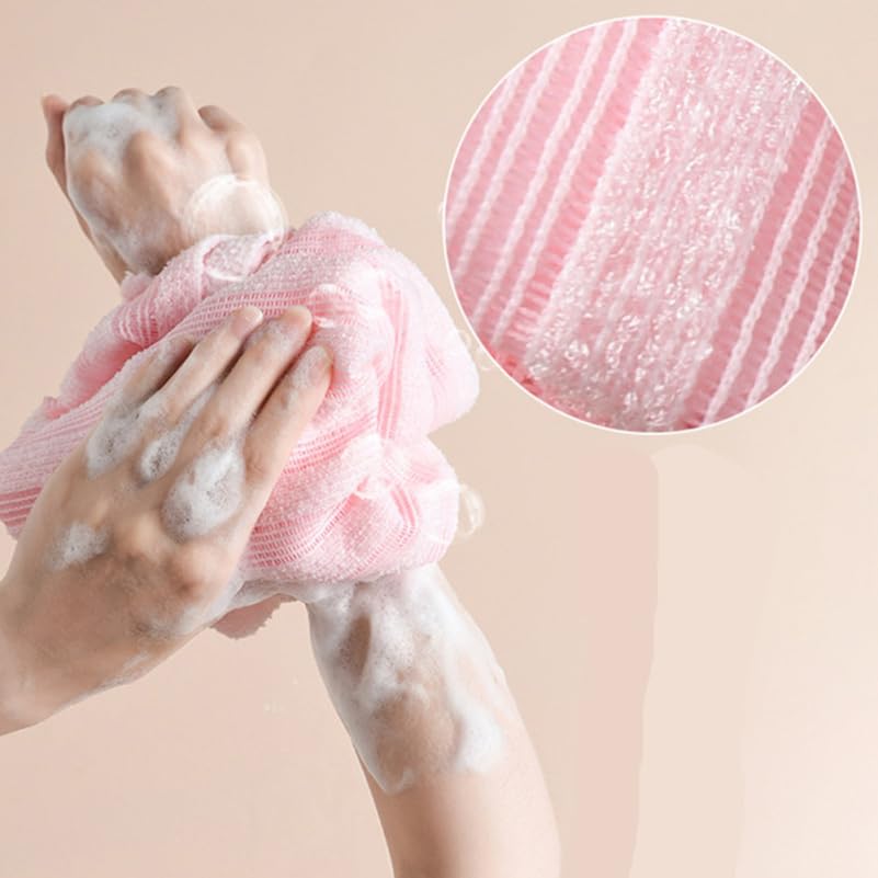 Healeved 2 Pack Bath Towels Long Strip Exfoliating Towel 39.37 X 9.84 X 0.24 in Body Scrubber for Shower Back Scrubber for Men and Women Skin