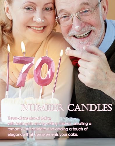 Girls Pink 10th Birthday Candles Set, Number 10 Candle with Girls Pink Long Candles, Birthday Candles for Cake, Birthday Candle, Cake Candles Cake Topper Decorations for Women Birthday Party Wedding