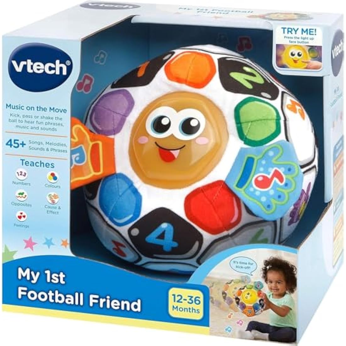 VTech My 1st Football Friend, Football Toy for Sensory Play, Interactive Educational Toy with Learning Games, Suitable Gift for Boys and Girls Aged 1 2 3 Years Old