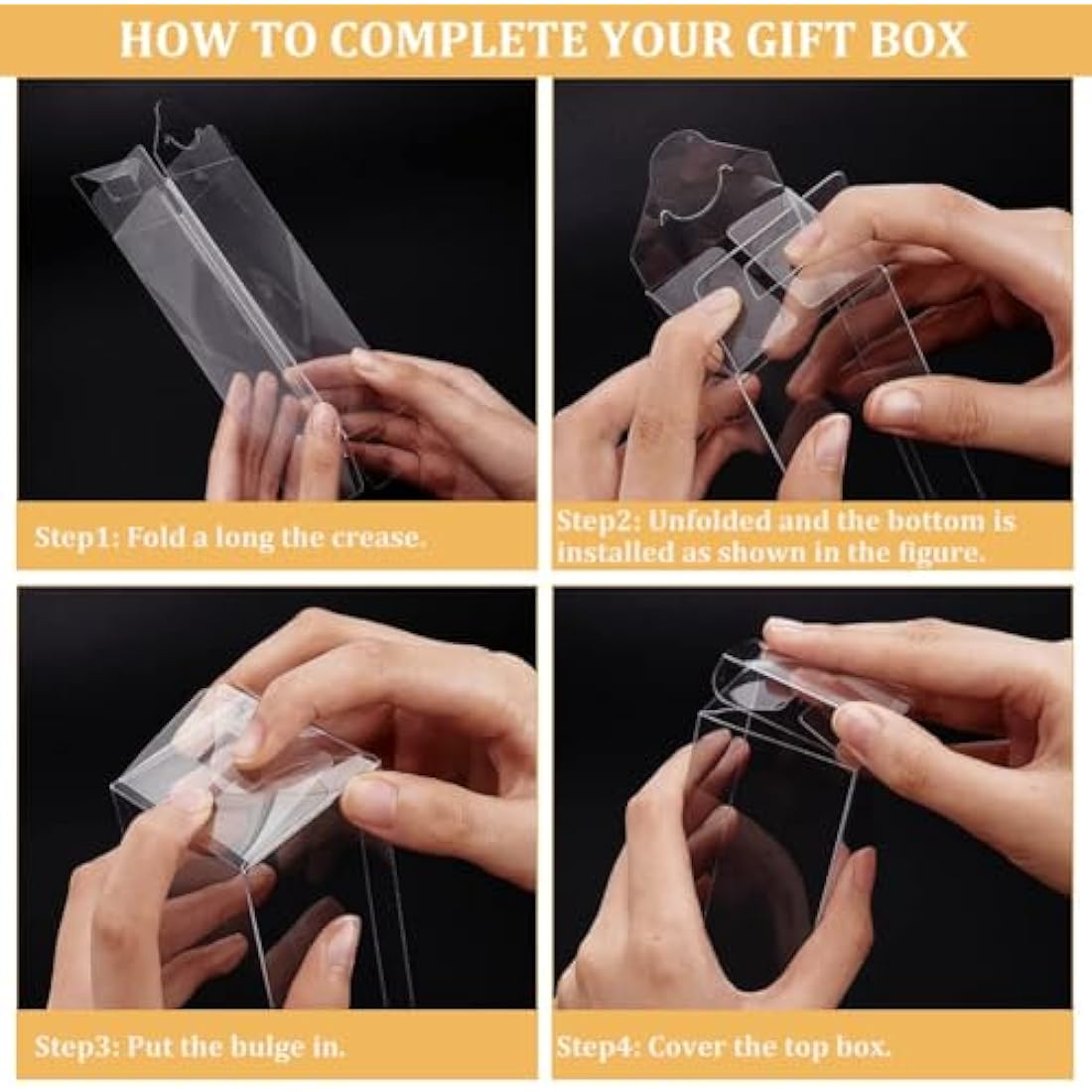 BENECREAT 30PCS Clear Wedding Favour Boxes 5x5x15cm Rectangle PVC Transparent Gift Boxes for Candy Chocolate Party Gift Wrapping