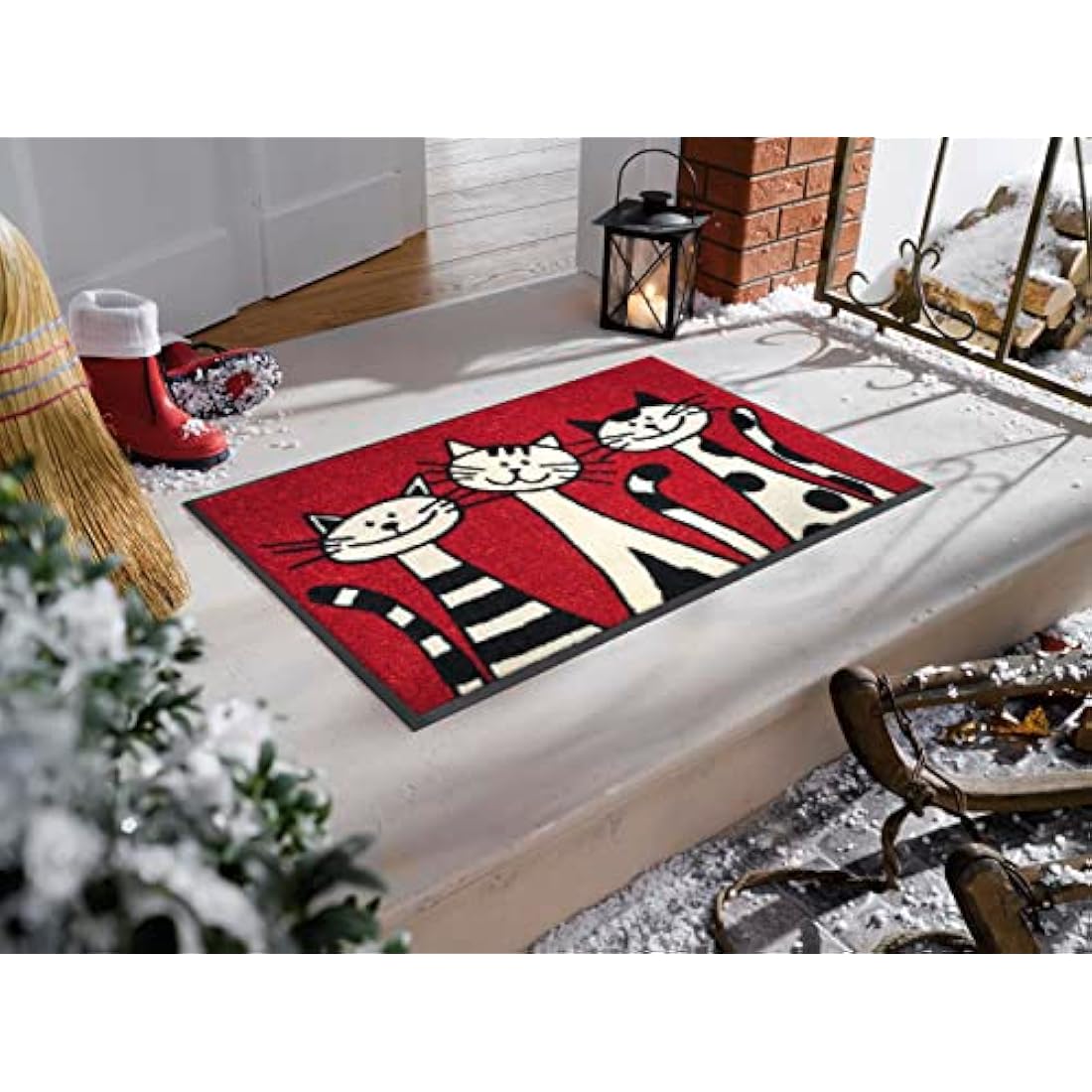 Wash+Dry 030812 Door Mat 50 x 75 cm with Three Cats Motif