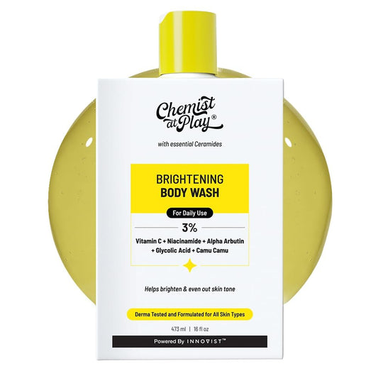 Chemist at Play Brightening Body Wash 1% Vitamin C and Niacinamide For Dry Normal Oily Dull Skin Helps Fade Scars Brightens Skin For Women and Men