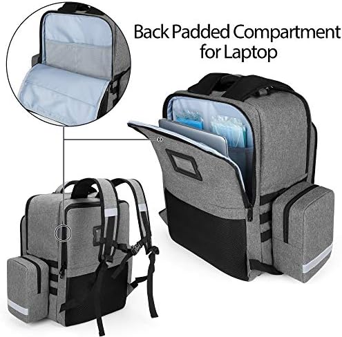 Trunab Emergency Medical Backpack Empty, First Responder Trauma Bag with Detachable Side Pockets and Anti-Slip Bottom for EMT, Paramedic, Nurses, Tactical Medics, Home Care, Bag Only
