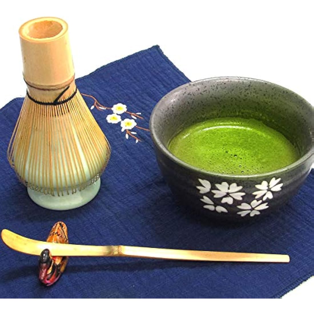 Artcome Japanese Matcha Tea Set, Matcha Whisk, Traditional Scoop, Matcha Bowl, Ceramic Whisk Holder, Handmade Matcha Ceremony Kit for Traditional Japanese Tea Ceremony (7 Pcs)