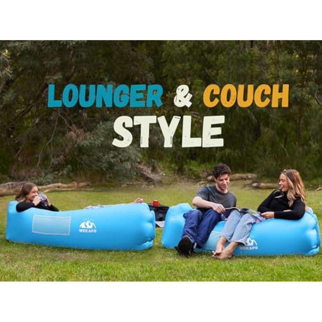 Wekapo Inflatable Lounger Air Sofa Hammock-Portable,Water Proof& Anti-Air Leaking Design-Ideal Couch for Backyard Lakeside Beach Traveling Camping Picnics & Music Festivals