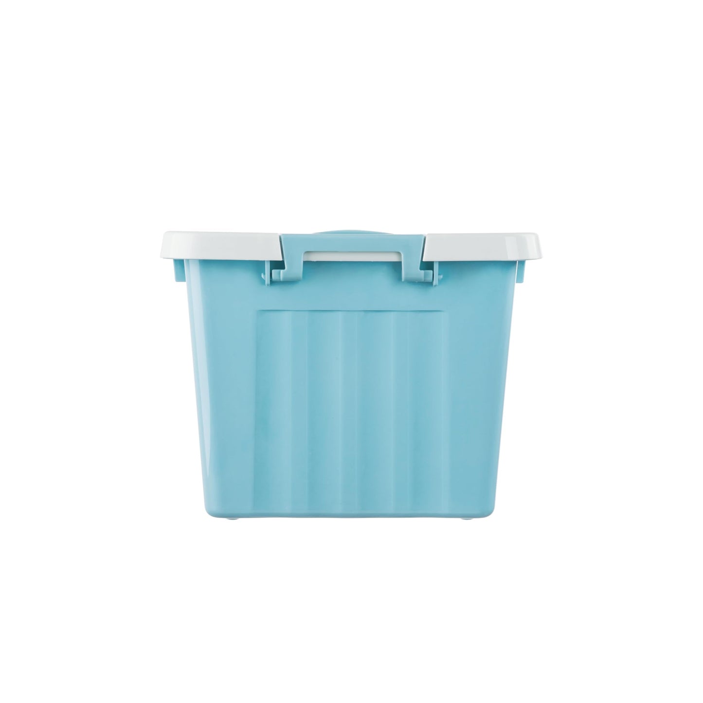 Cetomo 15L*3 Storage Boxes with Lids, Plastic Storage Box with Secure Side Latches, Stackable & Nestable Organizer for Home, Office, Moving, PP, Blue