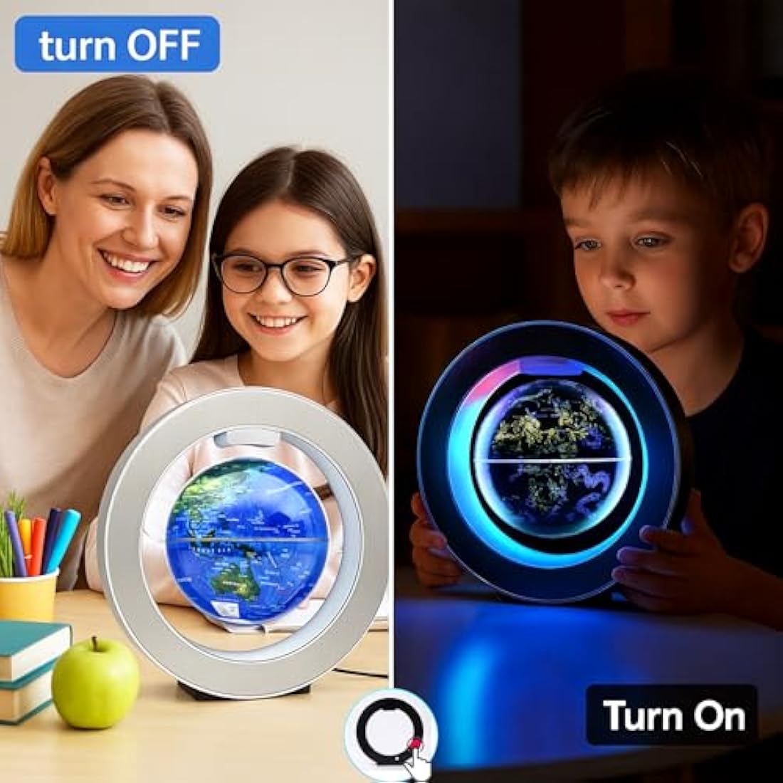 Magnetic Levitation Floating 4" Constellation Geography Led Globe Rotating for Kids,Office Desk Unique Gift Ideas or Men Birthday Tech Present