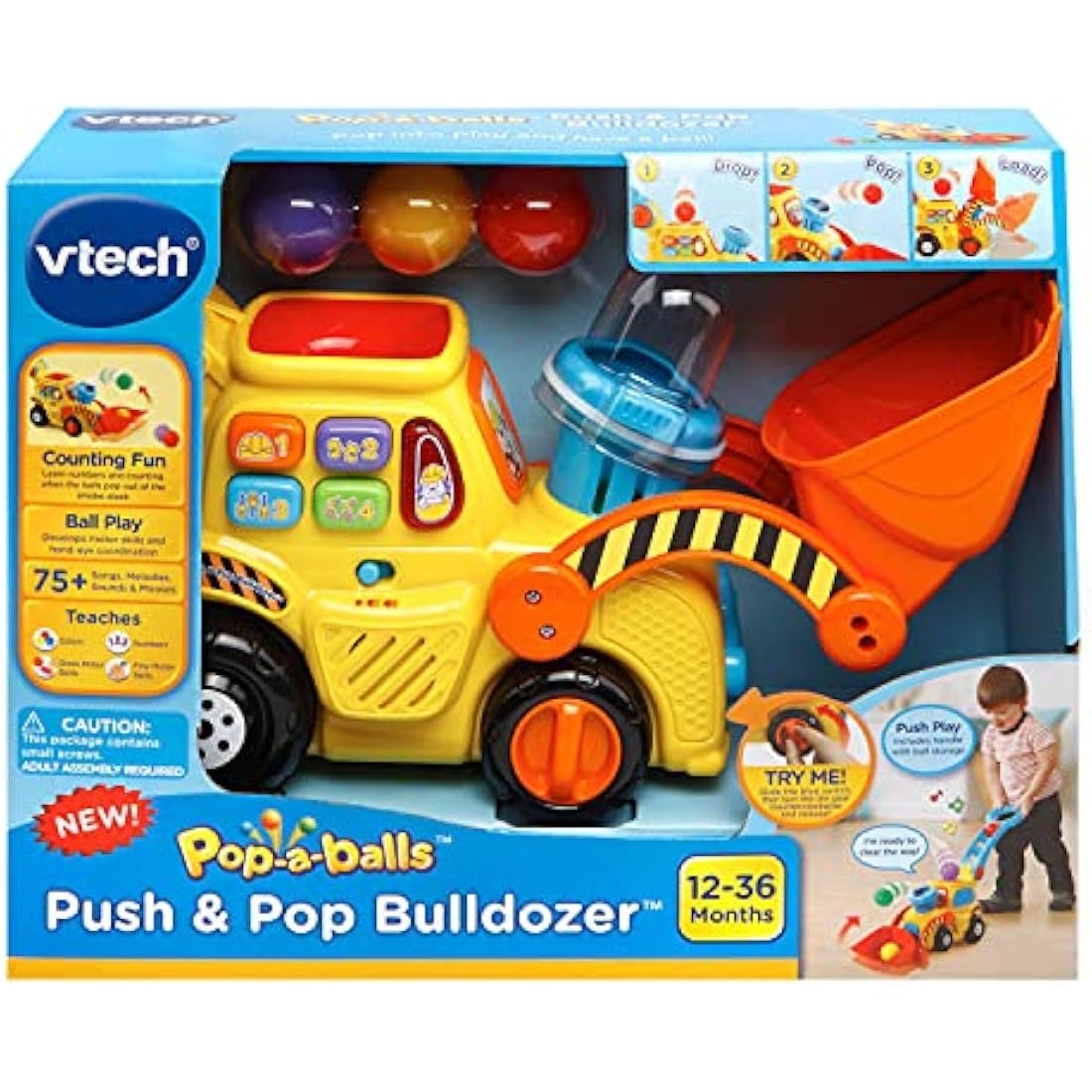 VTech Pop-a-Balls Push & Pop Bulldozer