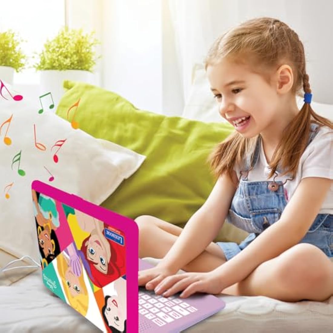 LEXIBOOK, Disney Princess, Educational and Bilingual Laptop French/English with 124 Activities: Mathematics, Dactylography, Logic, Clock reading, Play Games and Music, Pink, JC598DPi1