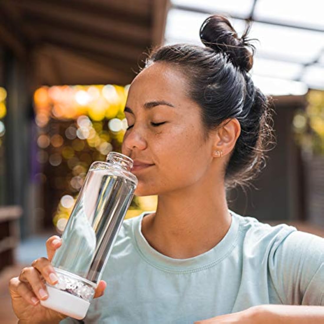 VitaJuwel inu! CRYSTAL cloud white | The Original DIY Crystal Water Bottle with Clear Quartz