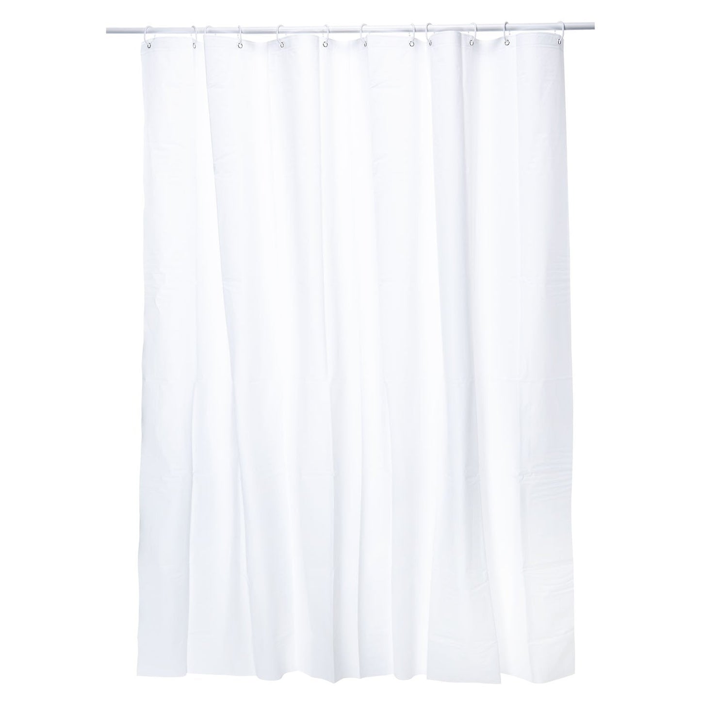 GOODS+GADGETS Shower Curtain Bath Curtain; Waterproof, Washable Anti-Mould 100% Polyester Bath Curtain for Bathtub & Shower Tray (White)