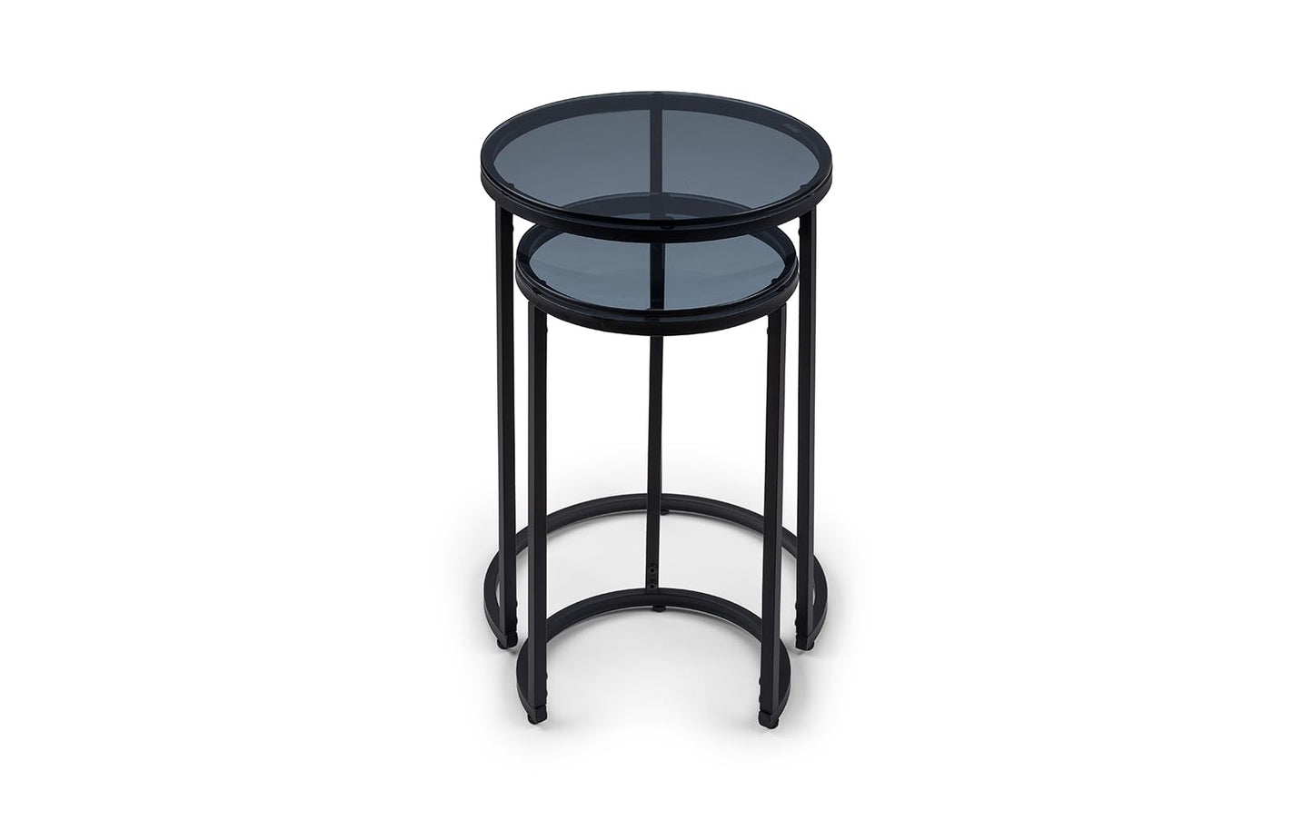 Julian Bowen Chicago Nest of Tables, Set of 2, Smoked Glass - H55 x W40cm