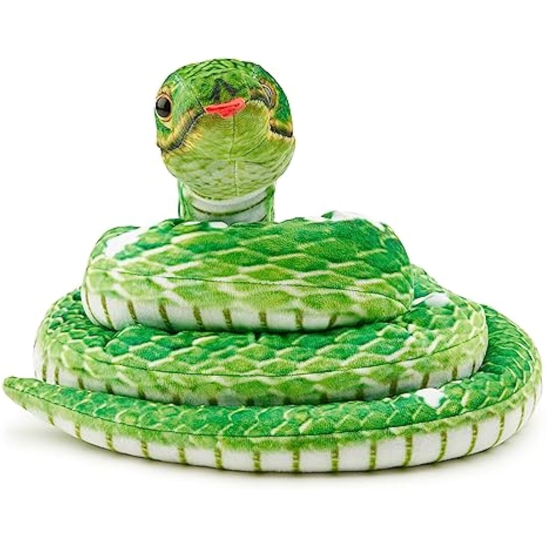 Zappi Co Kids Stuffed Soft Cuddly Plush Snake Toy - Part of Safari Animals Collection: Realistic and Lifelike, Perfect for Kids (180 cm Length)(Green Tree python)