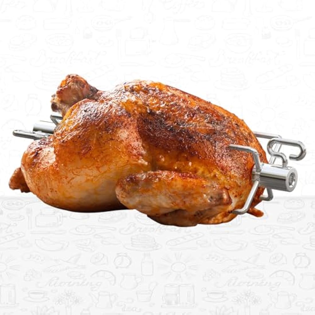 onlyfire 6002 Rotisserie Meat Forks for Grills Fits 12mm hexagon & 10mm and 8mm square rotisserie spit rods and round spit