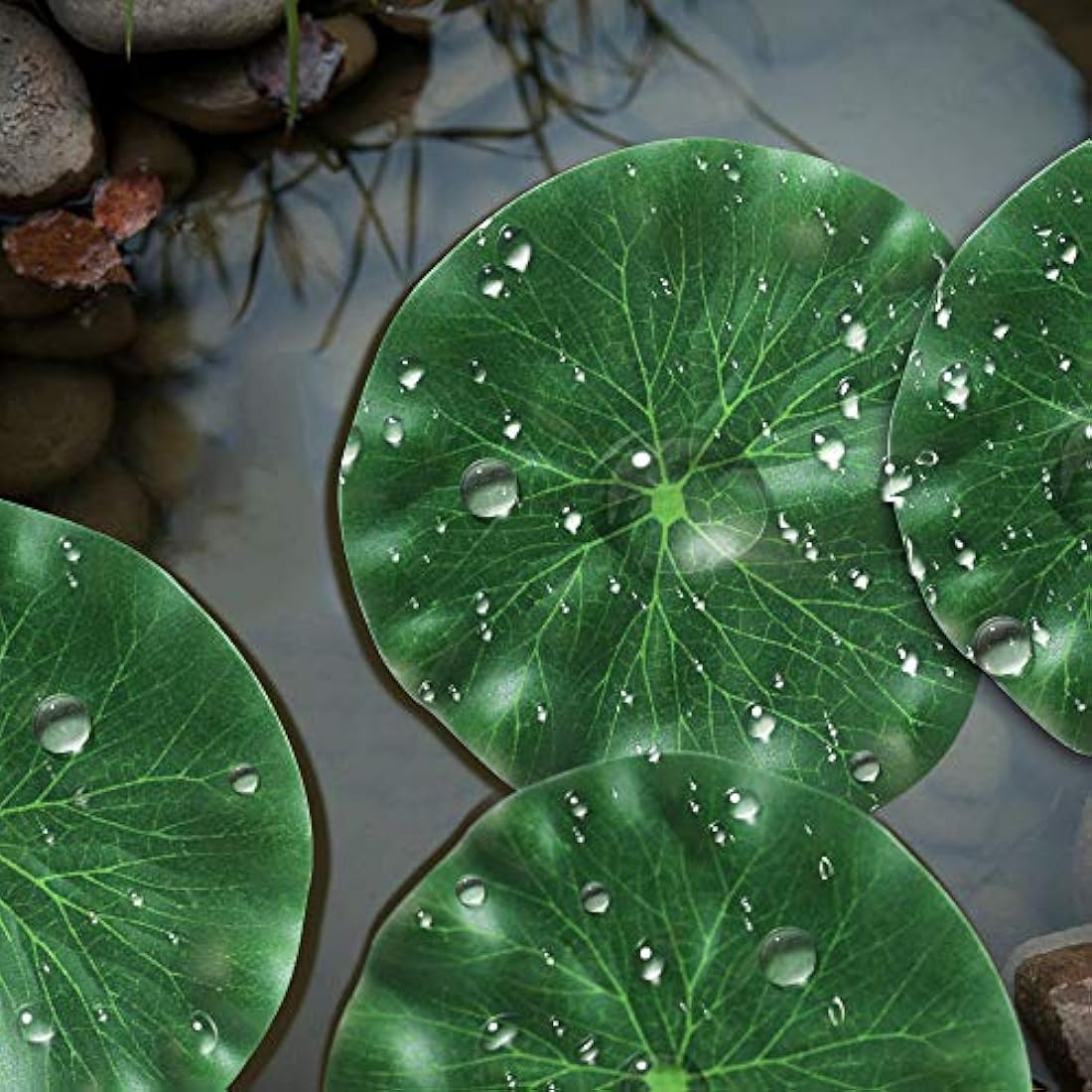 CODIRATO 10 Pcs Artificial Floating Foam Lotus Leaves Artificial Foliage Pond Decor - 18cm