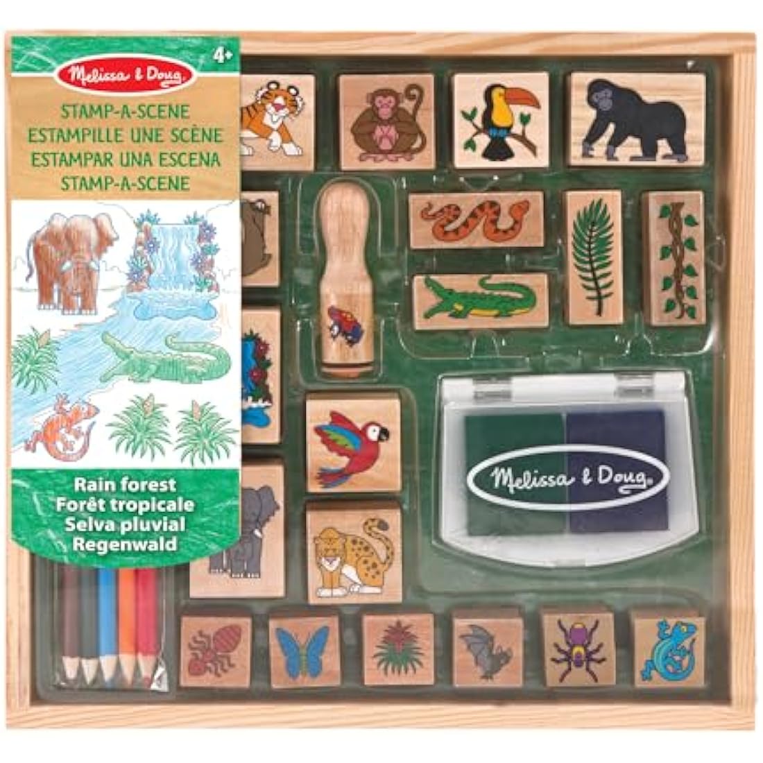 Melissa & Doug Stamp-a-Scene - Rain Forest | Arts & Crafts | Stamp Sets & Stencils | 4+ | Gift for Boy or Girl