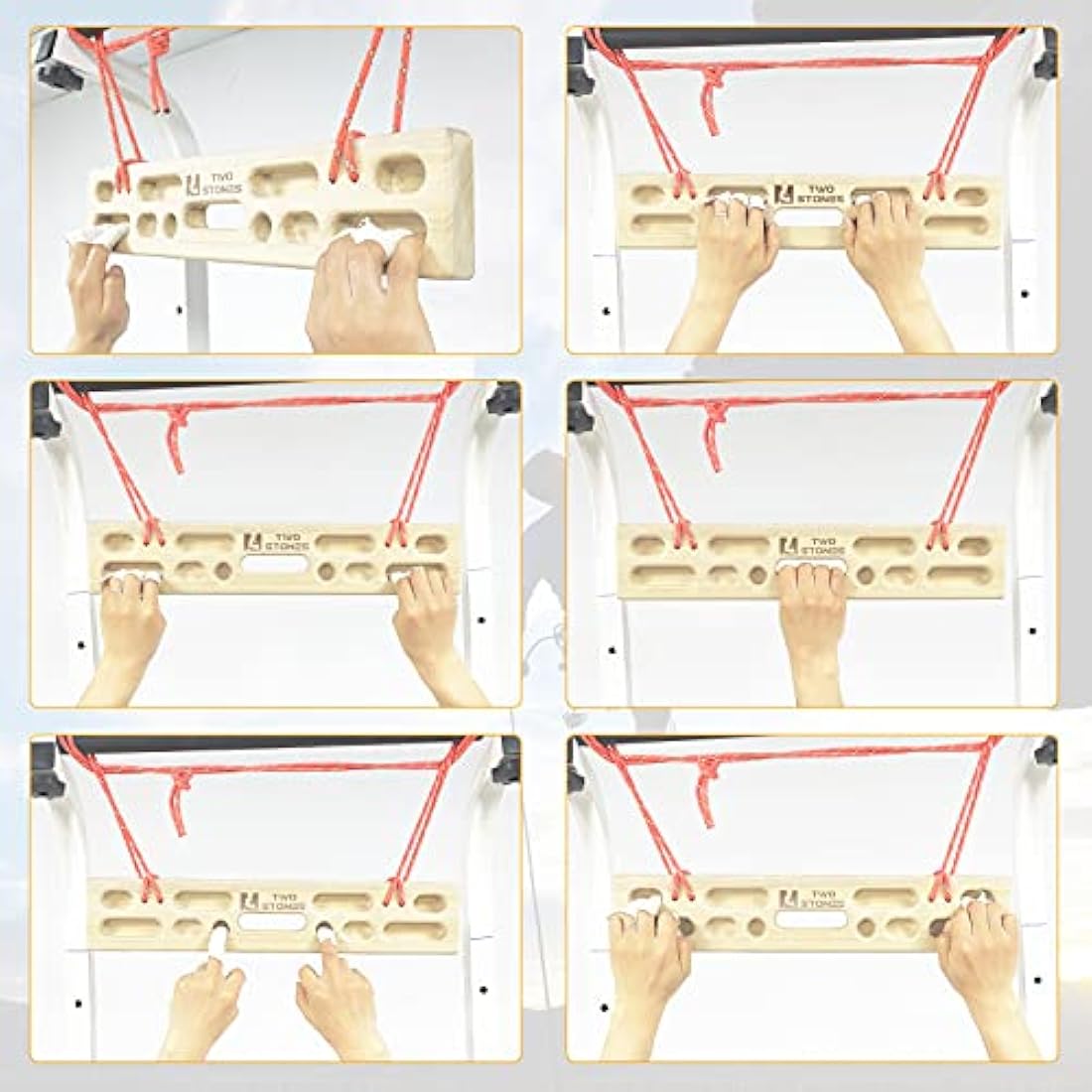 Compact Portable Fingerboard as Rock Climbing Training Boards with Edges and Pockets, Portable Climbing Hangboard as Rock Climbing Finger Strengthener Training Indoor and Outdoor (CJ-HB2055)