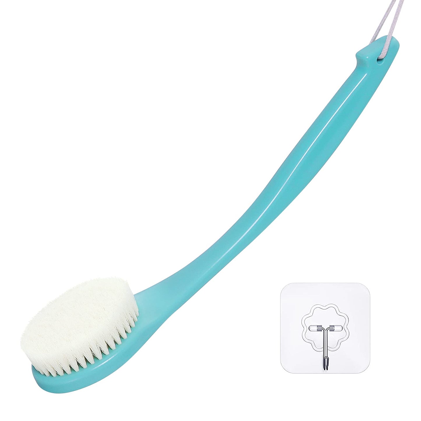 Exfoliating Shower Brush, Bath Body Brush, Never Mold Back Brush Long Handle for Shower, Dry Brushing Body Brush or Wet Brush with Moderate Bristles