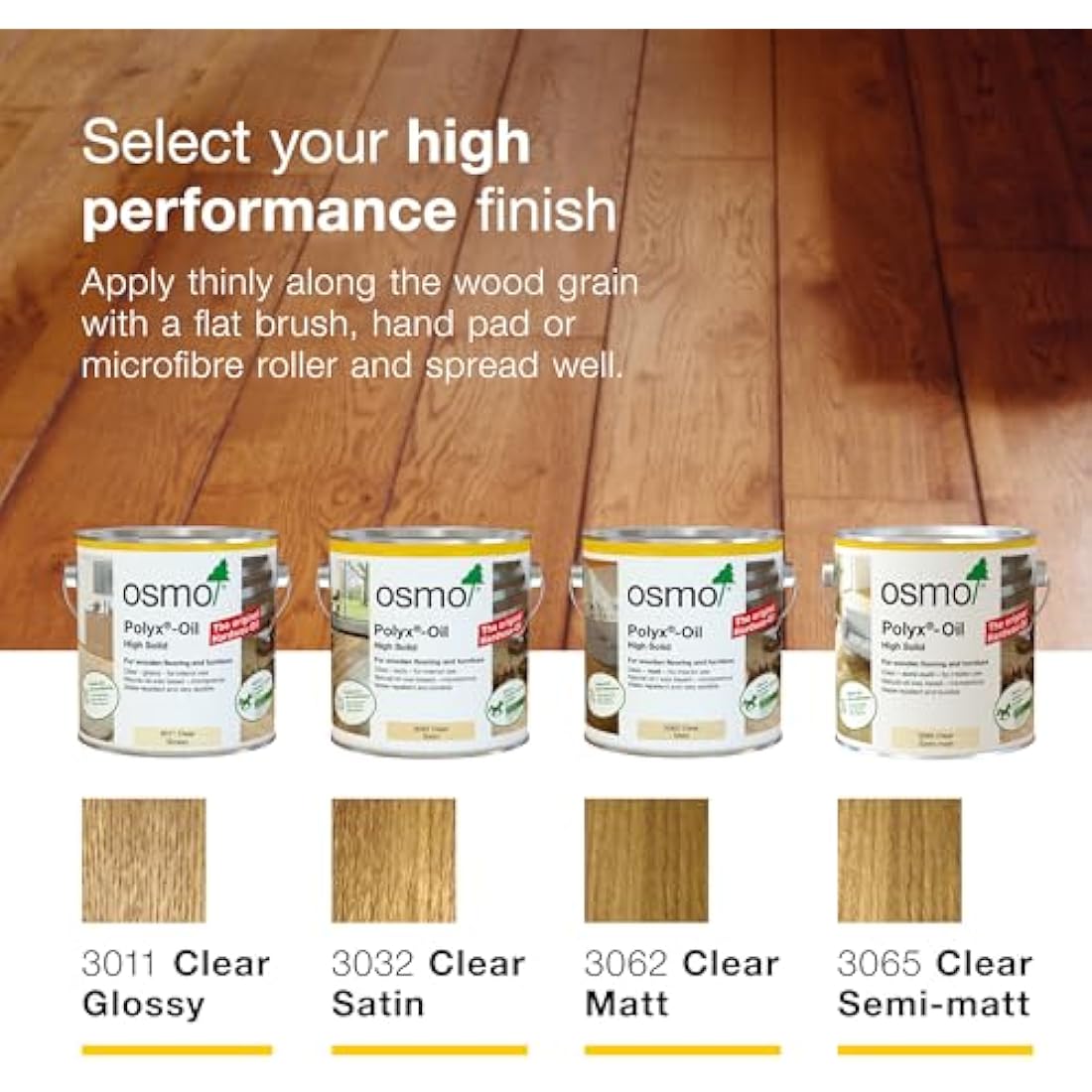 Osmo Polyx®-Oil Hard Wax Oil 3032 - Clear Satin, 750ml - Durable Wood Finish for Furniture & Floors Water & Dirt Resistant Treatment for Oak, Pine, Spruce, Beech & More