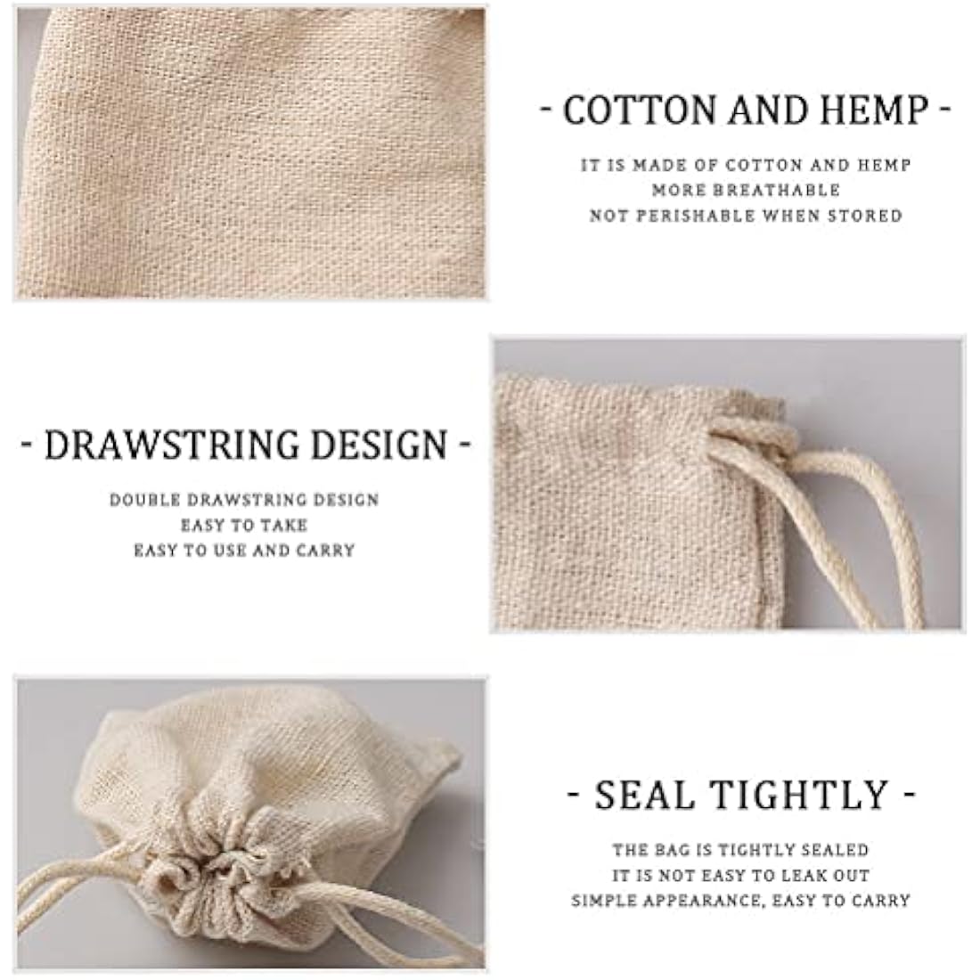 nuoshen 30 Pcs Hessian Bags, 8 X 10 CM Burlap Bags Cotton Drawstring Bag Hessian Fabric Small Drawstring Bag Gift Bag for Jewelry Wedding Christmas Party and DIY Craft