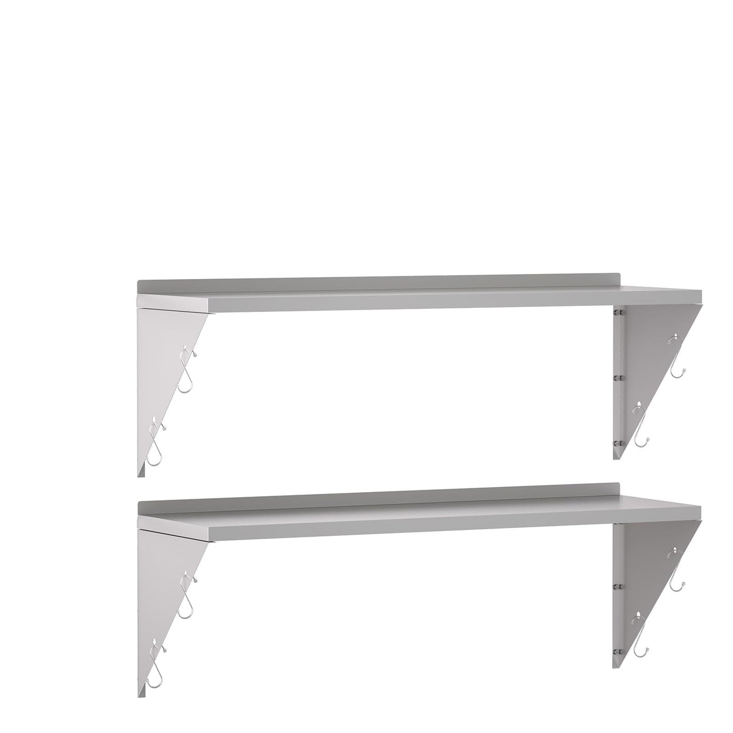 TAIMIKO Stainless Steel Wall Shelf 120x30cm 2PCS
