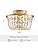 WUZUPS Crystal Chandelier Semi-Flushmount Ceiling Light Modern Lighting Fixture for Bedroom Hallway Bar Kitchen Bathroom, H 19.3cm W 25 cm, Gold, G9 Base