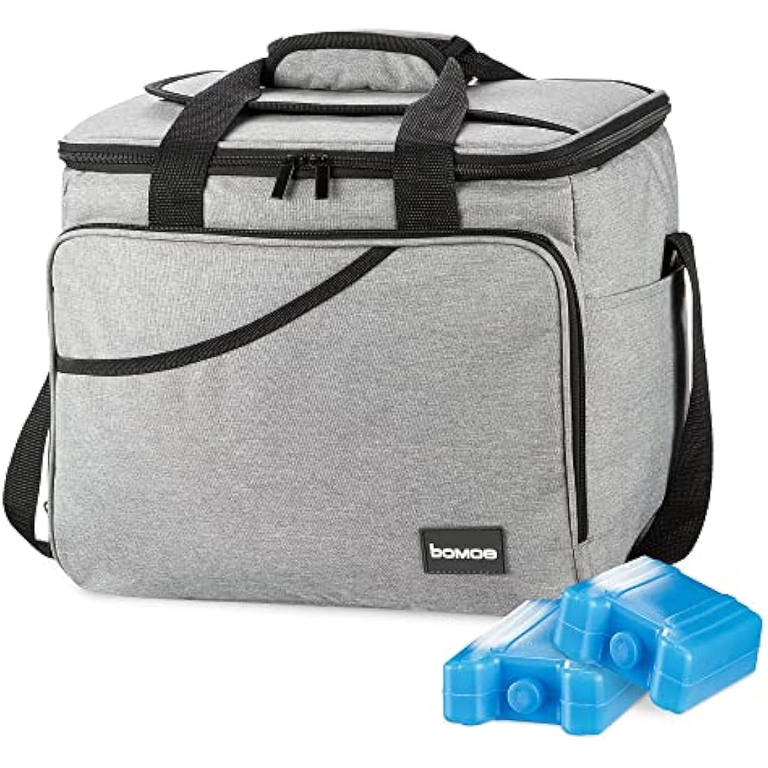 bomoe Cooler Bag Foldable – Beach Cooler Bag – Insulated Picnic Bag with 16h Cooling Function – Small Lunch Bag – Cooler Food Bag with Extra Pocket