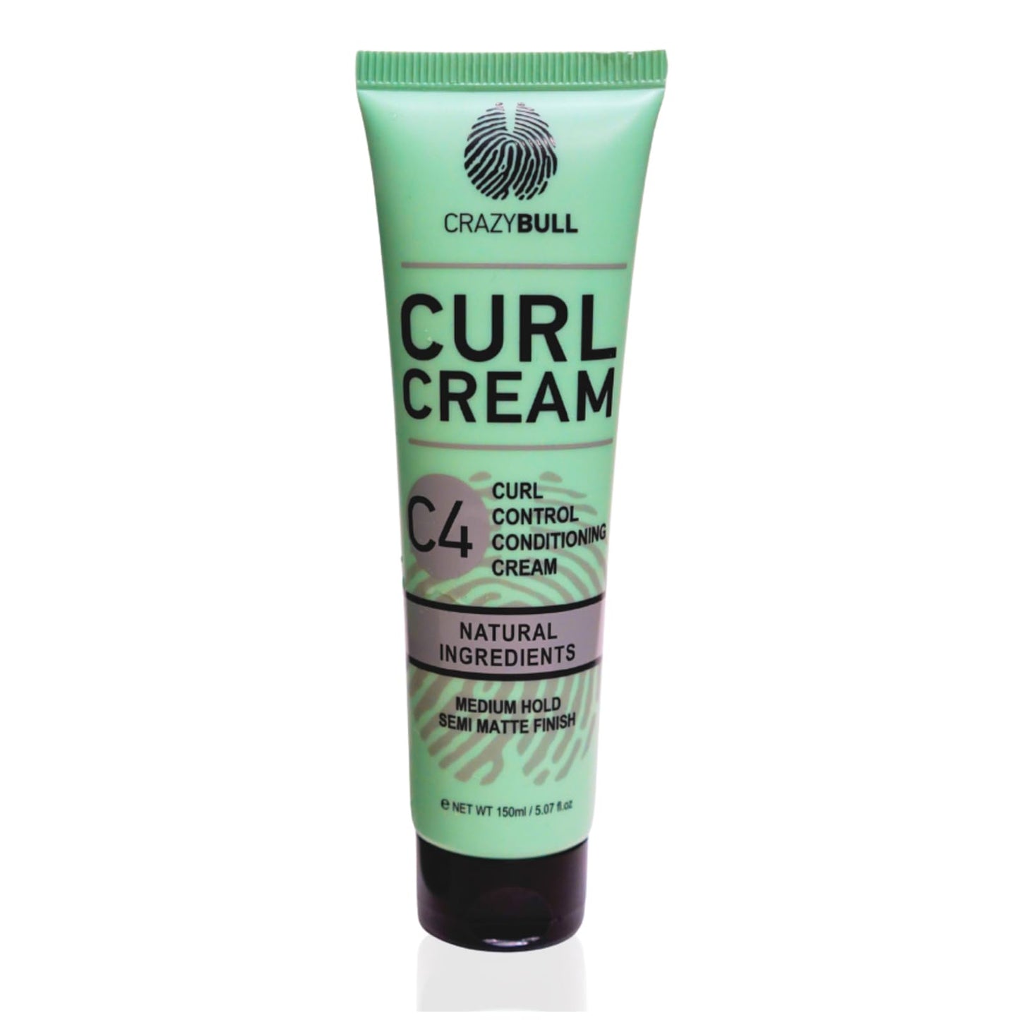 Crazy Bull C4 Curl Control Conditioning Cream - Medium Hold Curl Cream with Semi-Matte Finish - Vegan, Water-Based Product for Curl Control,