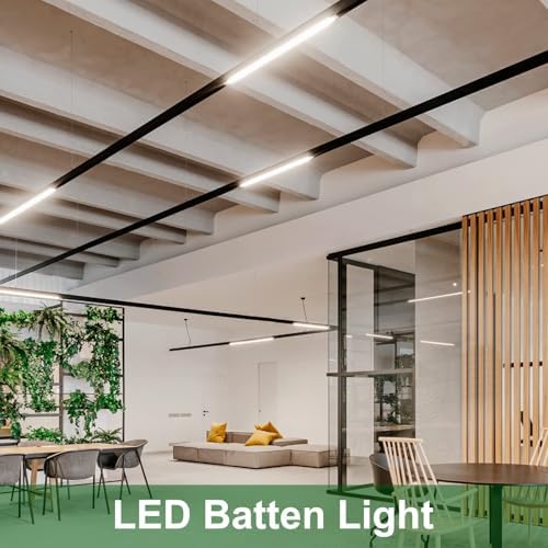 muzha 4 Packs LED Batten Lights，PC Body， 4FT 36W 4000k 3600lm,Low Profile Wall or Ceiling Surface Mounted Fitting for Home/Workshop/Office/School Restaurant (4FT)