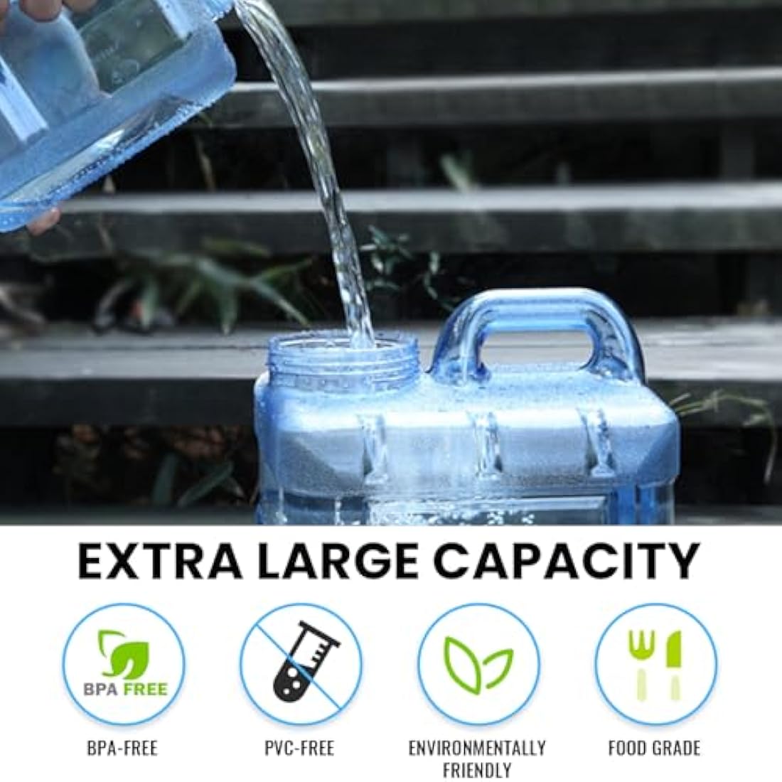 Starnearby 10/15/18/20/22L Water Container with Tap, Portable Plastic Water Bucket with Tap, Easy Clean BPA-Free Drink Water Carrier, for Camping Outdoor, Party, Van, RV, School, Hospital, Emergency