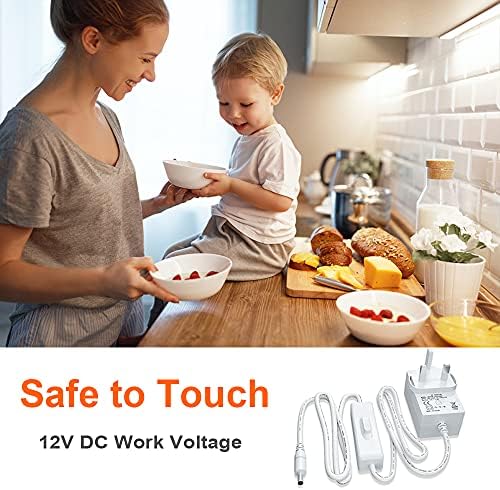 LAMPAOUS Dimmable LED Under Cabinet Lights, 24W 1920LM Warm White Under Cabinet Kitchen Lights, Ultra Thin LED Light Bar for Kitchen Shelf, Closet, Wardrobe, Under Cupboard Lighting, 6 Pack