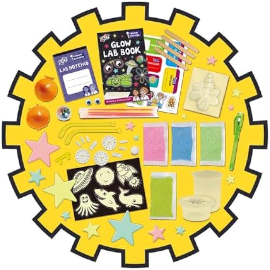 Galt Glow Lab -Explore and Discover Science and Craft Kit for Kids - STEM Learning and Scientific Thinking - Glow in the Dark Science Set with Glow Sticks - Gift for Boys and Girls - Ages 6 Years Plus
