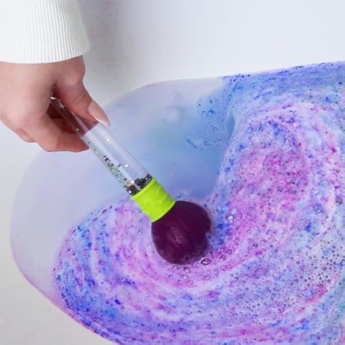 Zimpli Kids - Baff Bombz Magic Brush, 4 x Bath Bombs, Magically Paint your Bath Water, Pocket Money Creative Toy for Children, Birthday Gifts for Boys & Girls , Moisturising Fizzers