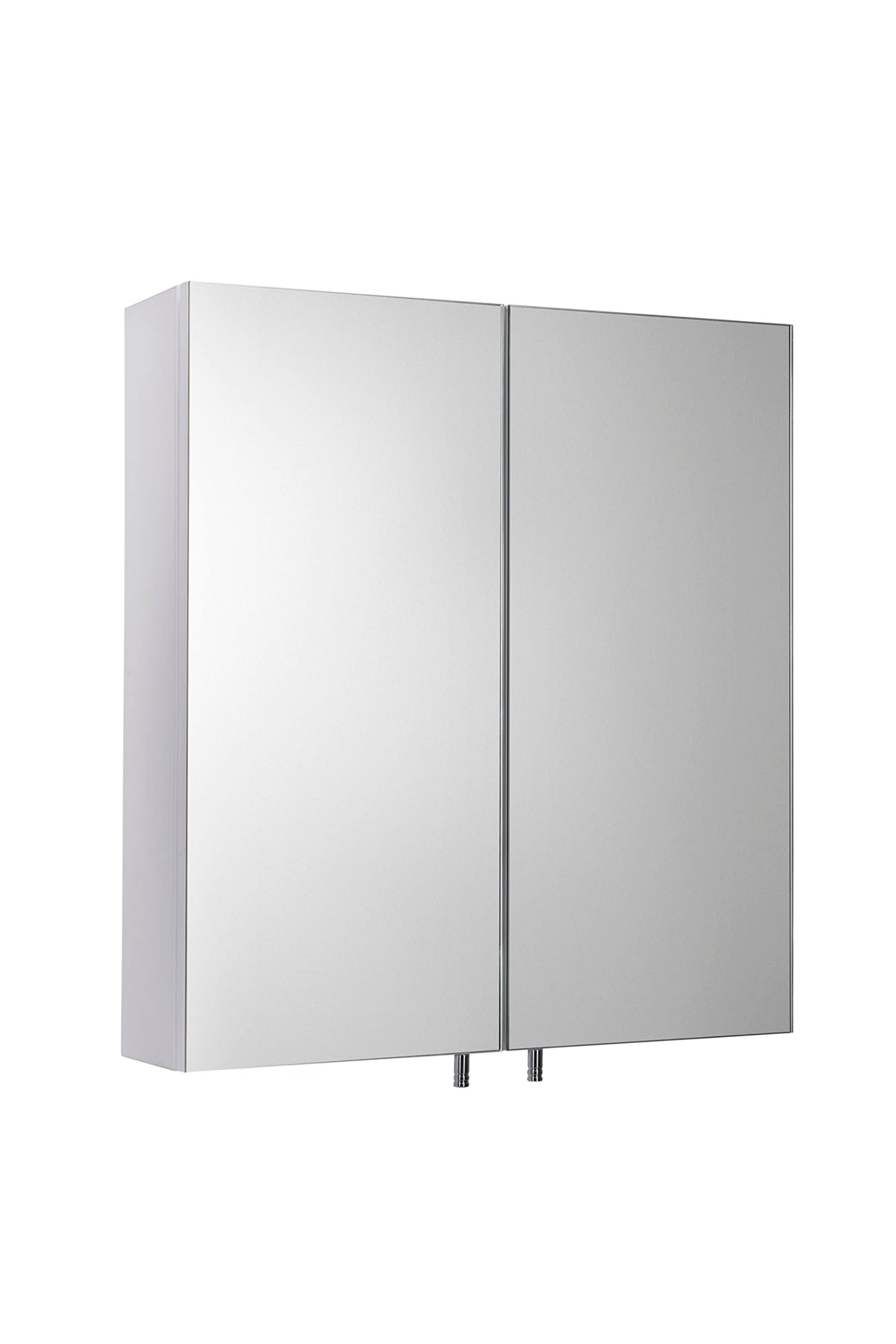 Croydex Cullen Double Door White Steel Bathroom Mirror Cabinet, Smudge-Free Pin Handles, Adjustable Internal Shelf, Easy & Quick Installation,
