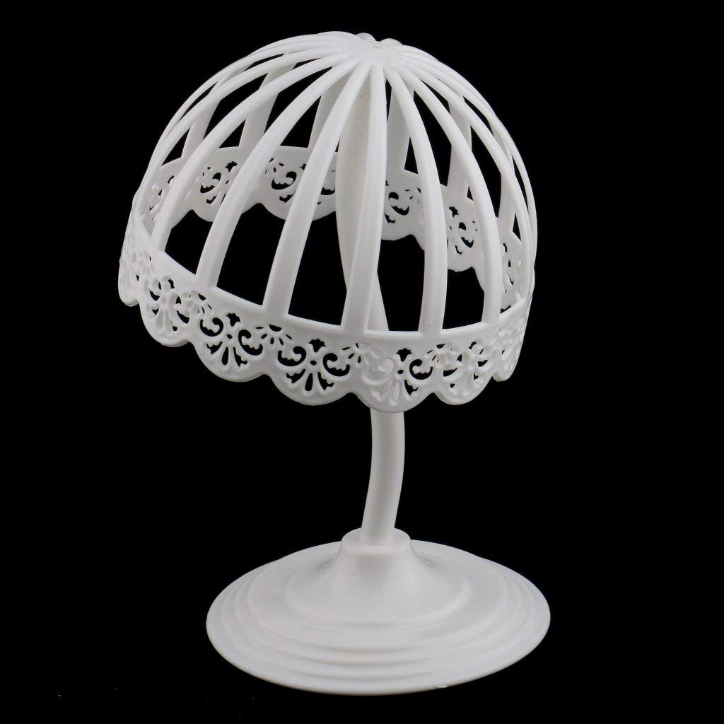 zalati Wig Stand Wig Head 2pcs for Baby Hat Display Holder Rack For Home Shop Salon - White Platics 45cm/ 17.7inch