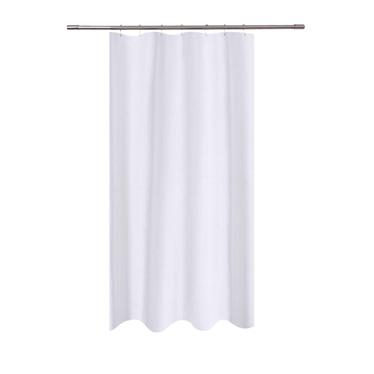 N&Y HOME Fabric Shower Curtain Liner 40 x 72 inches Bath Stall Size, Hotel Quality, Washable, Water Repellent, White Spa Bathroom Curtains with