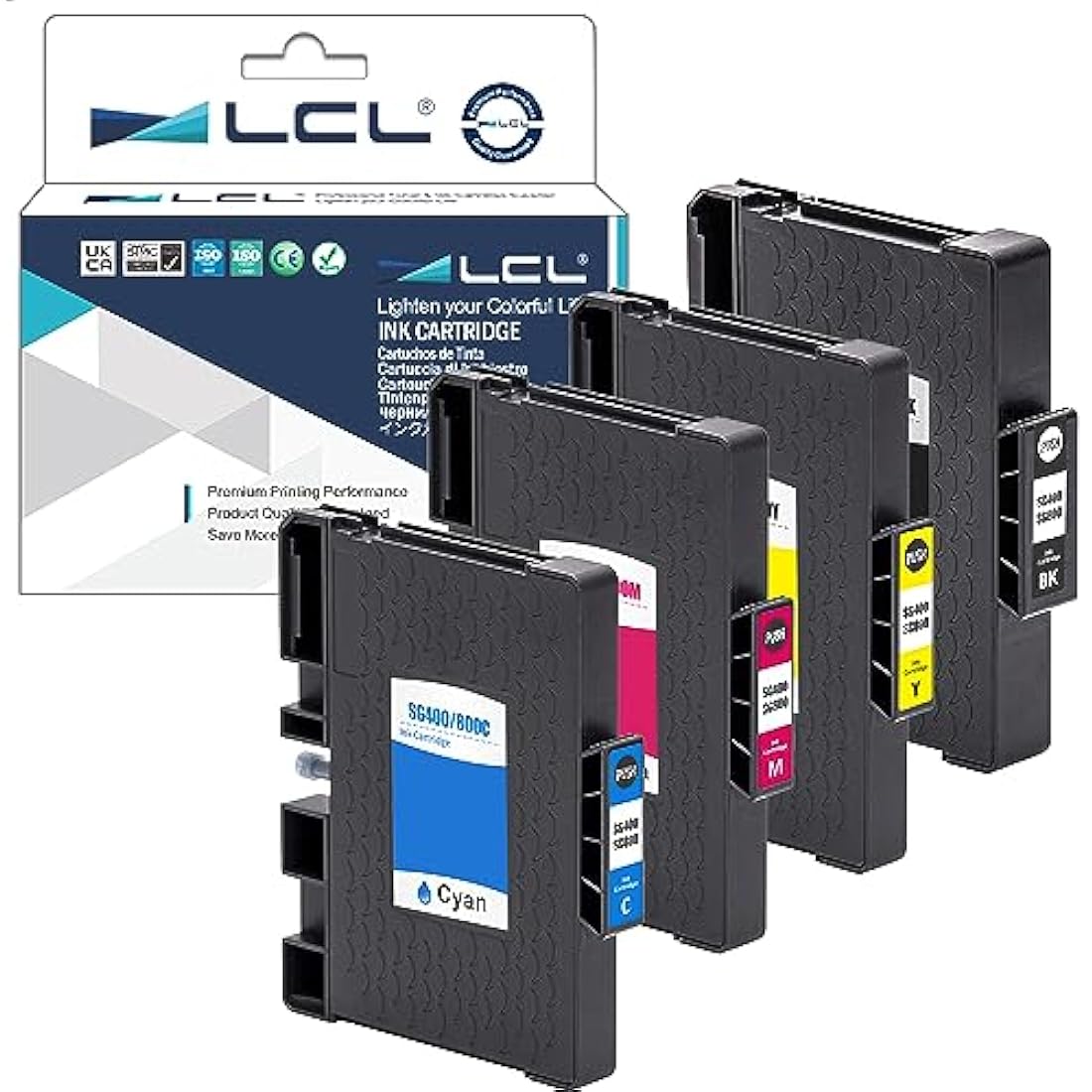 LCL Compatible Sublimation Ink SG400 SG800 SG400NA SG800NA PRINTAN DINK 60ml 40ml (4PK KCMY) Replacement for Sawgrass Virtuoso SG400 SG800 SG400NA EU SG800NA Sublimation Printer SG3110 SG2100N
