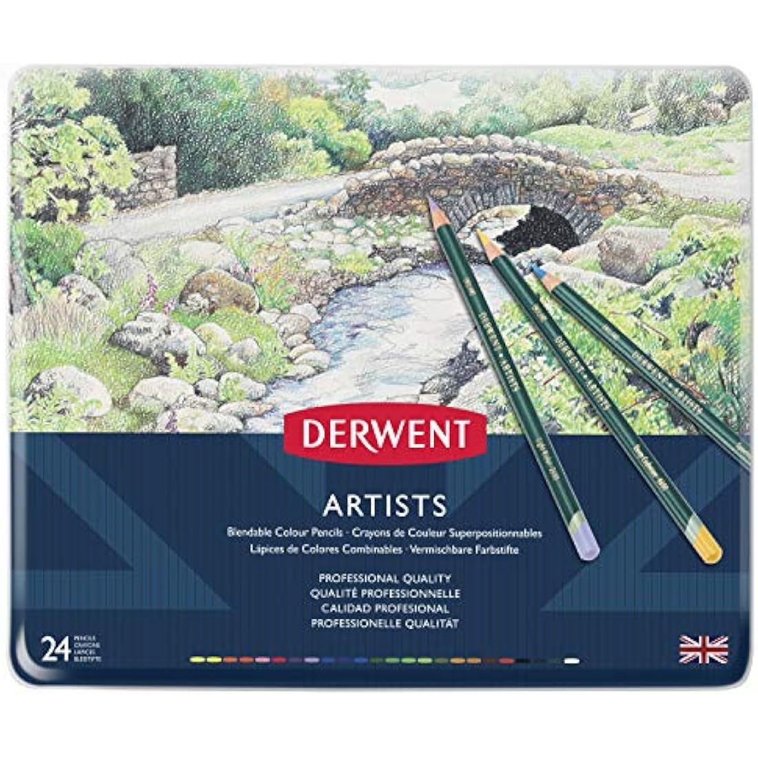 Derwent Artists Colouring Pencils, Drawing & Colouring, Set Of 24, Professional Quality, Ideal For Layering & Blending, 32093