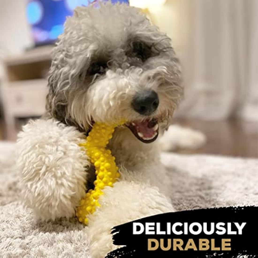 TastyBone TrioBone Nylon Dog Chew Toy for Small Dogs (Chicken) - Indestructible for Aggressive Chewers, Everlasting Flavour, Strong Healthy Teeth, Made in the UK
