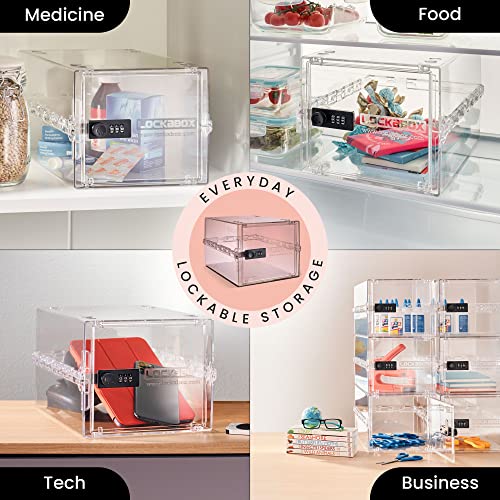 Lockabox One Crystal | Premium Lockable Storage Box | 10 Litre Combination Lock Box For Food, Medicine & Home Safety | BPA-Safe