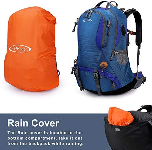 G4Free Hiking Backpack 50L Waterproof Backpack with Rain Cover for Mountaineering Travel Camping Trekking Outdoor Sports for Men Women