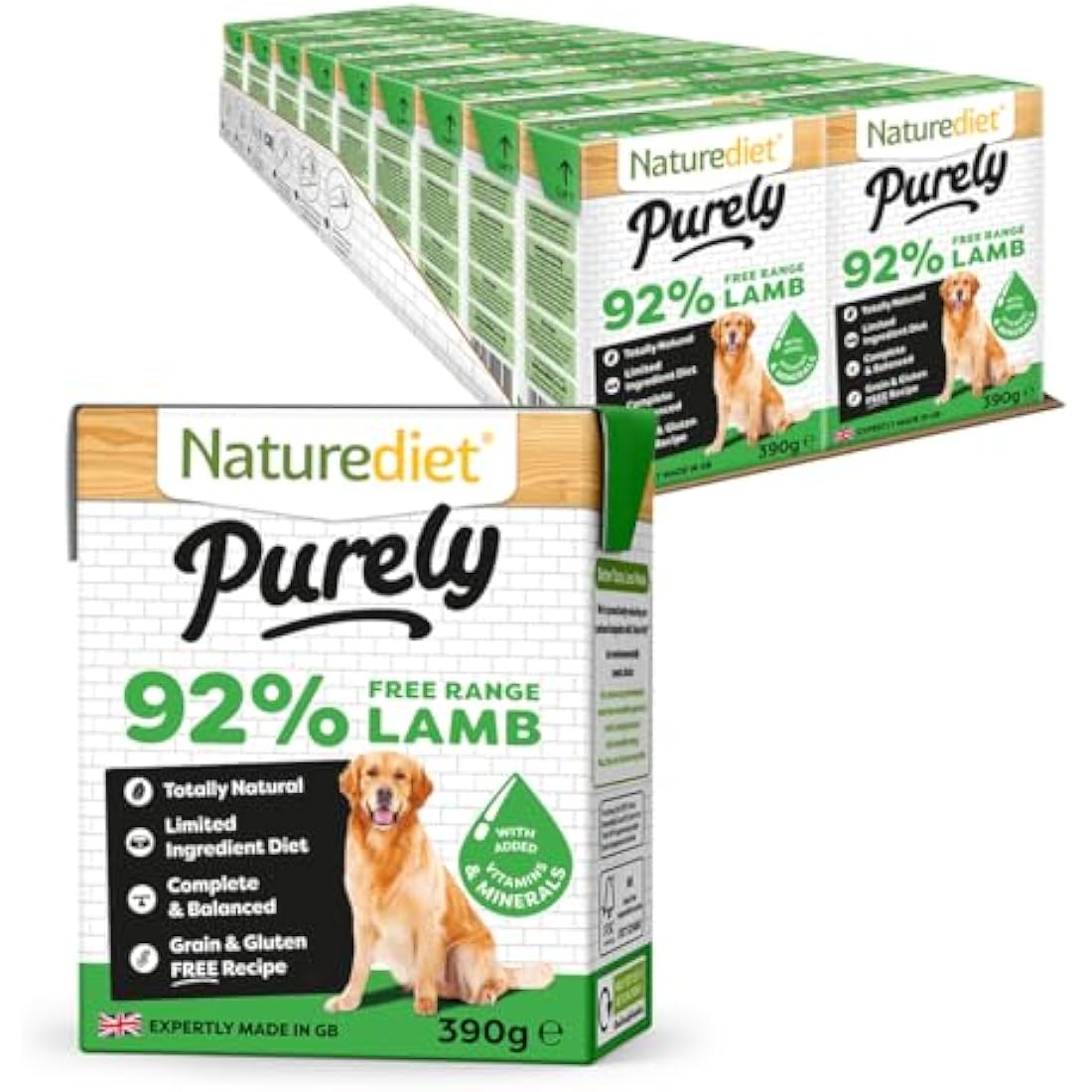 Naturediet - Purely, Complete Wet Food, Lamb, 390g (Pack of 18)