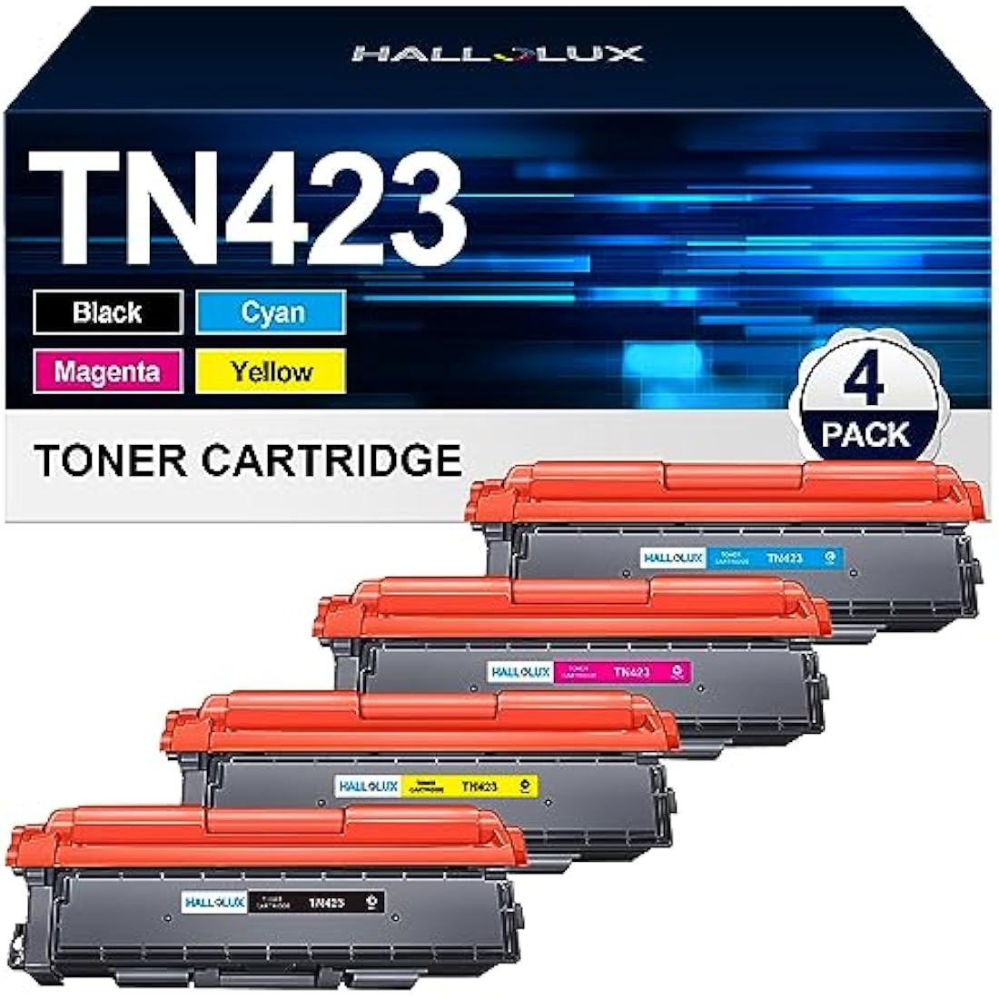 TN423 Toner Cartridges Compatible for Brother TN-423 Toner Multipack TN421 TN-421 for Brother MFC-L8690CDW HL-L8260CDW DCP-L8410CDW HL-L8360CDW MFC-L8900CDW(Black, Cyan, Magenta, Yellow, 4 Pack)