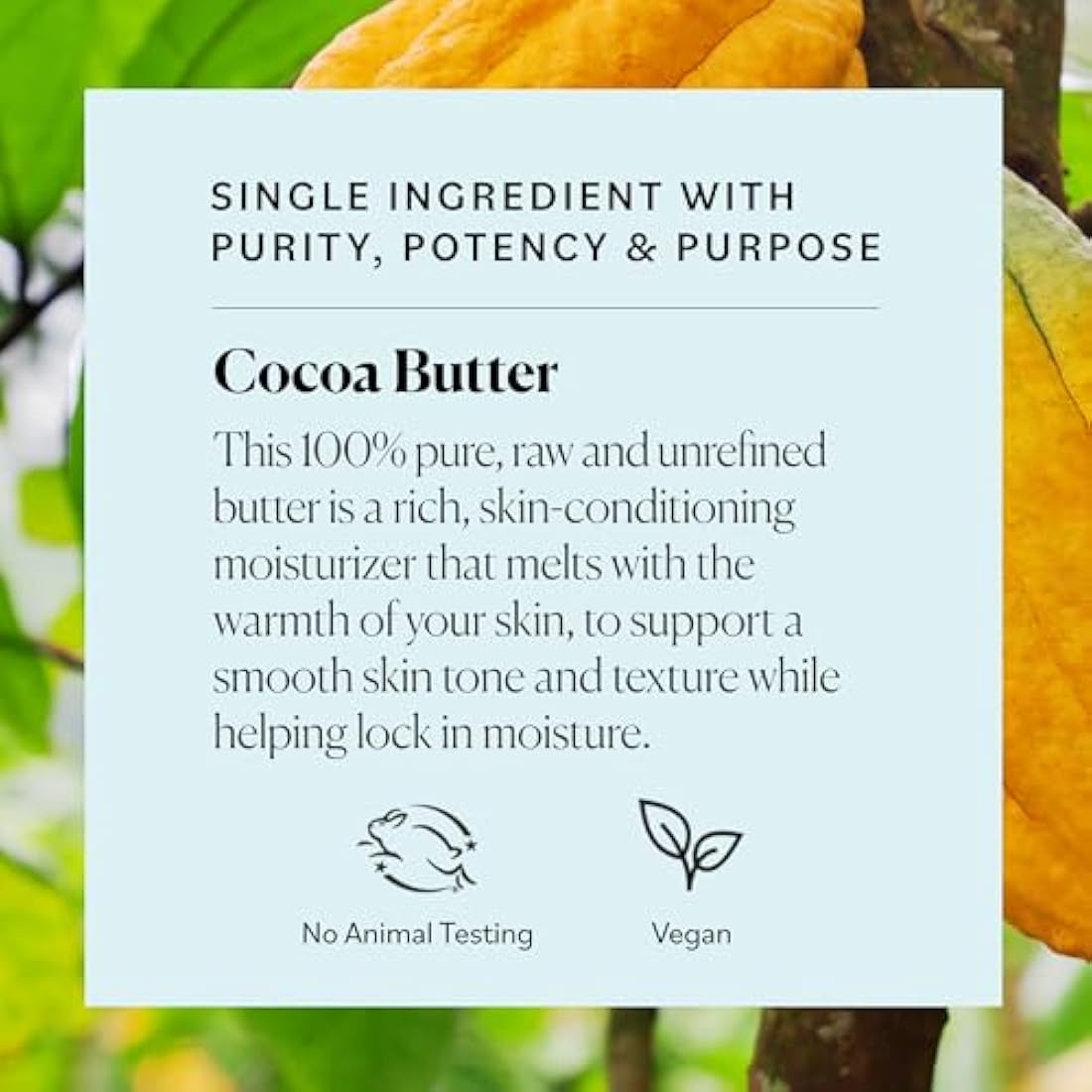 Sky Organics Cocoa Butter for Body, 100% Raw & Unrefined Ultra-Moisturizing Butter to Deeply Hydrate & Condition Skin, Promotes Smooth Skin Tone & Texture, Suitable for Tight or Extra Dry Skin, 454g