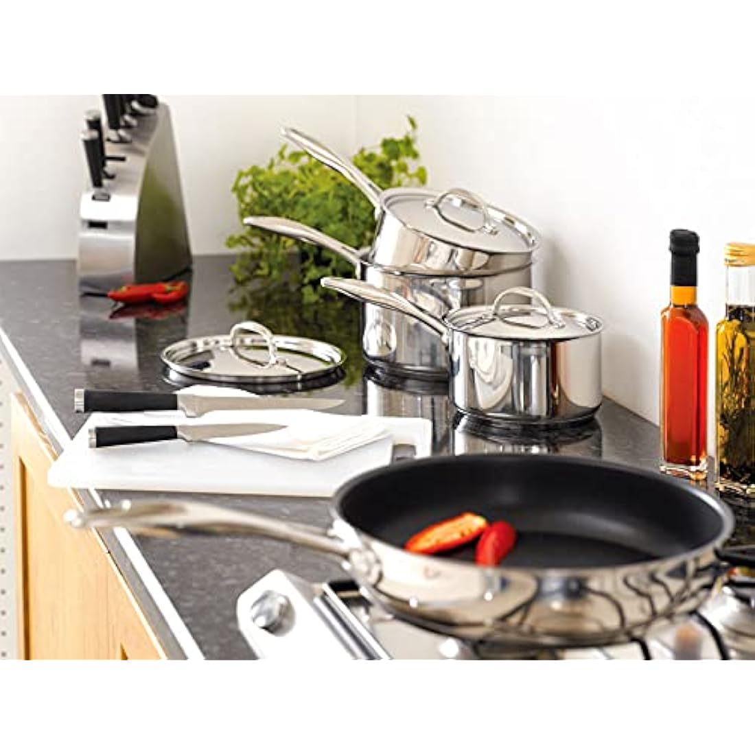 Stellar Profile Stainless Steel Teflon Non-Stick Frying Pan 20cm, Induction Ready, Oven Safe