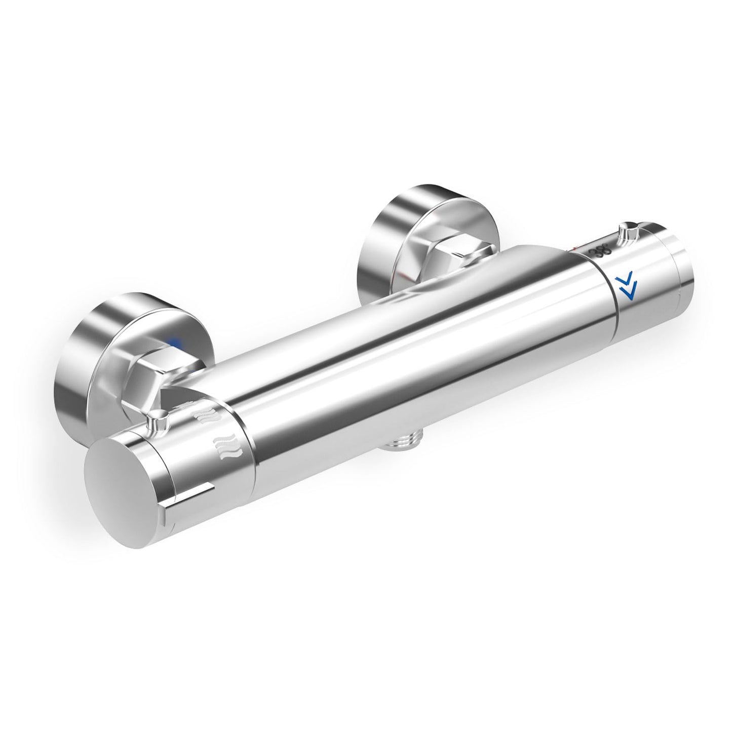 Thermostatic Shower Mixer Bar Single Lever Exposed Bath Shower Mixer Valve Anti Scald Tap, Hot Cold Water Mixer Constant Temperature Control for