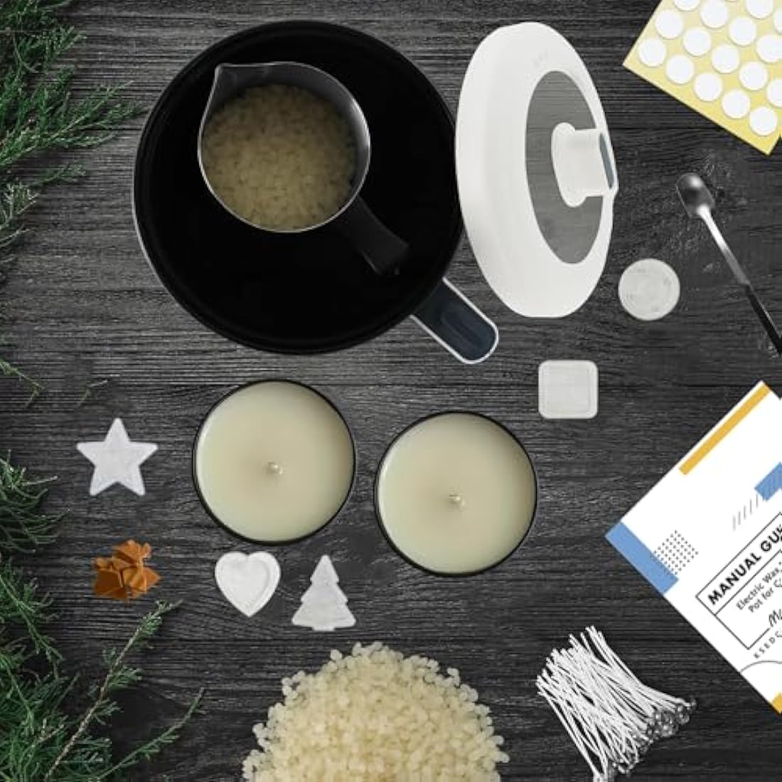 VUSIBA Candle Making Kit with Wax Melter,Soy Wax for Candle Making, DIY Scented Candle Kit for Adult Beginner,Make Your Own Candles