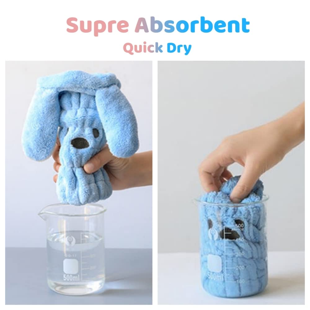 JLEivvi 2PCS Bath Caps, Absorbent Hair Drying Wrap Towel Hair Towel Wrap ，Cute Bear Dry Hair Caps Hair Drying Wrap Towel Bath Head Wrap Drying Turban